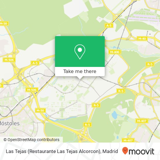 mapa Las Tejas (Restaurante Las Tejas Alcorcon)