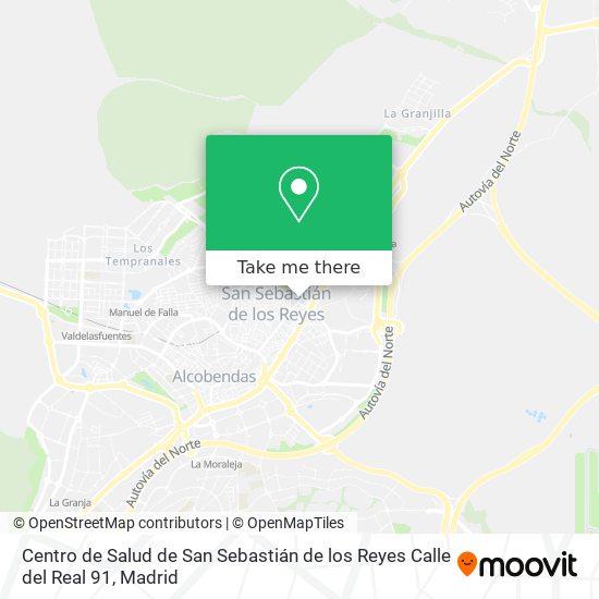 mapa Centro de Salud de San Sebastián de los Reyes Calle del Real 91