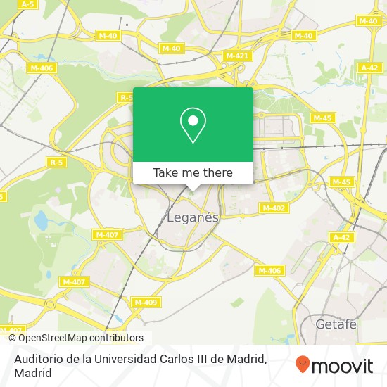 Auditorio de la Universidad Carlos III de Madrid map