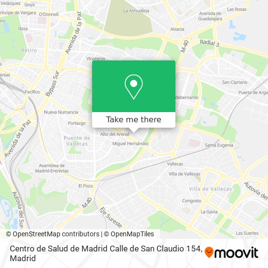 Centro de Salud de Madrid Calle de San Claudio 154 map