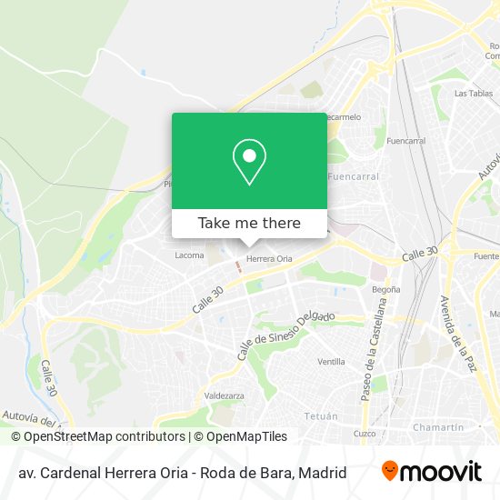 av. Cardenal Herrera Oria - Roda de Bara map