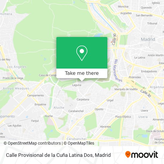 Calle Provisional de la Cuña Latina Dos map