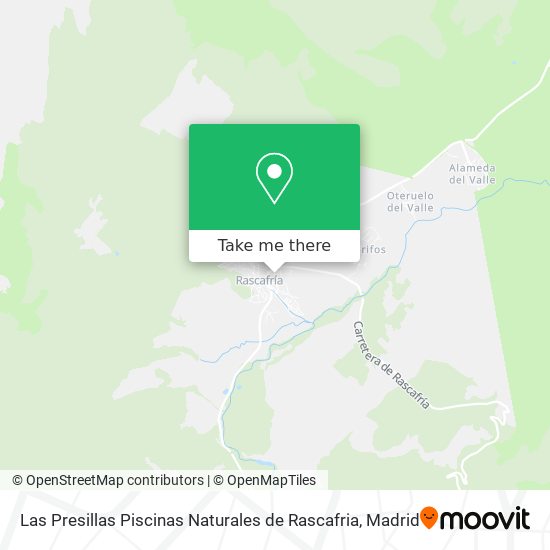 Las Presillas Piscinas Naturales de Rascafria map