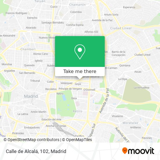 mapa Calle de Alcalá, 102