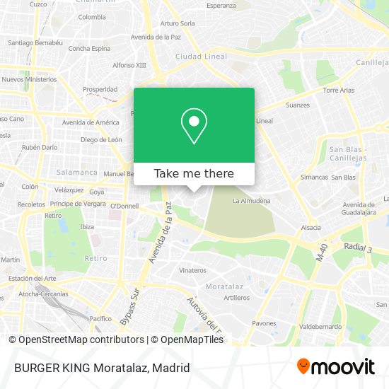 mapa BURGER KING Moratalaz