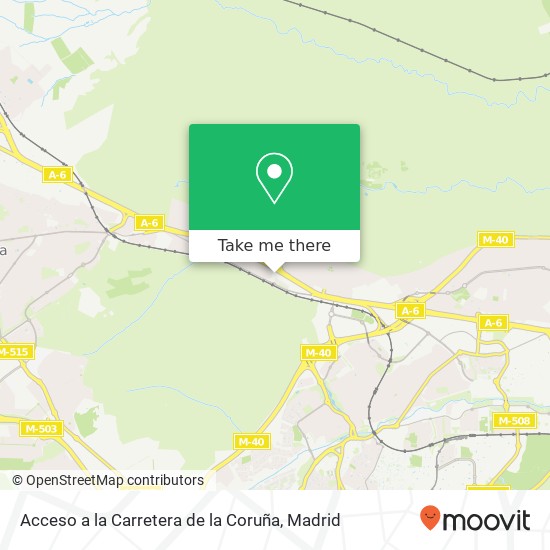 mapa Acceso a la Carretera de la Coruña