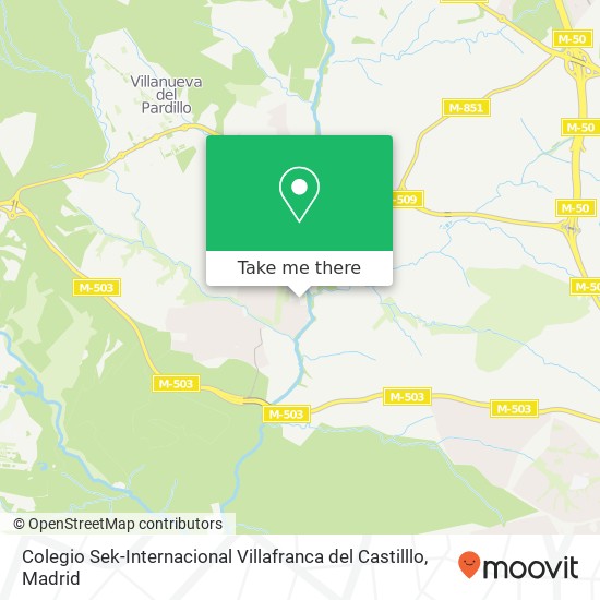 mapa Colegio Sek-Internacional Villafranca del Castilllo