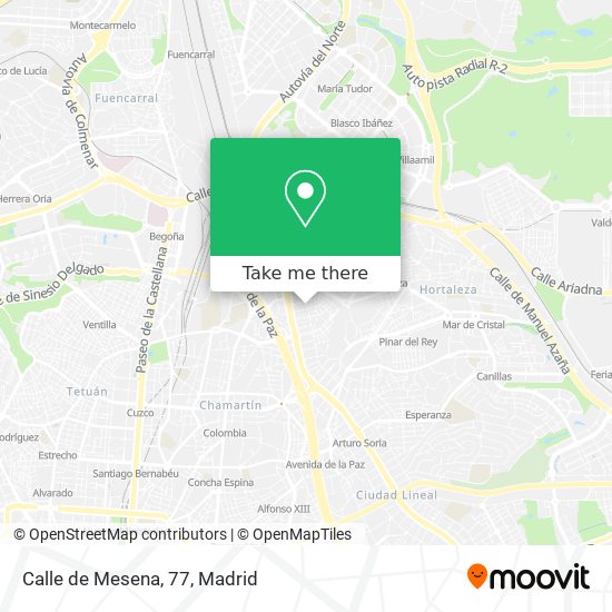 mapa Calle de Mesena, 77