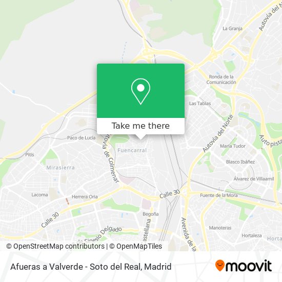 Afueras a Valverde - Soto del Real map