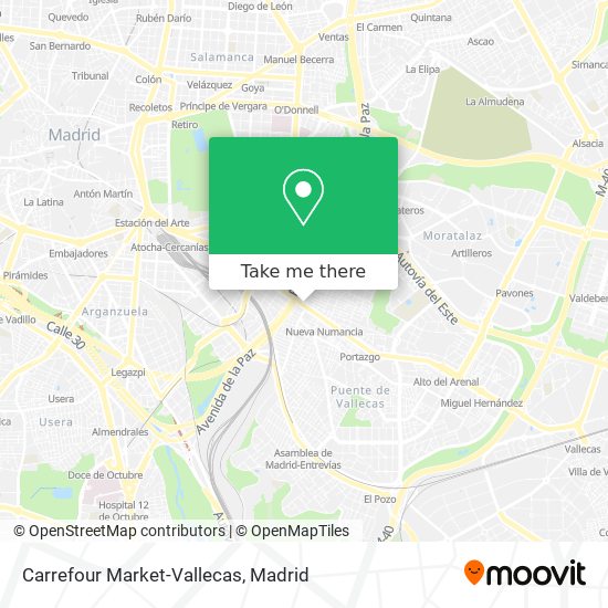 mapa Carrefour Market-Vallecas