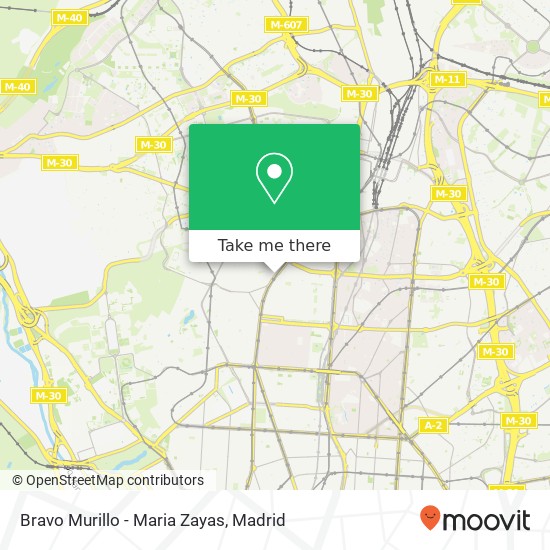 Bravo Murillo - Maria Zayas map