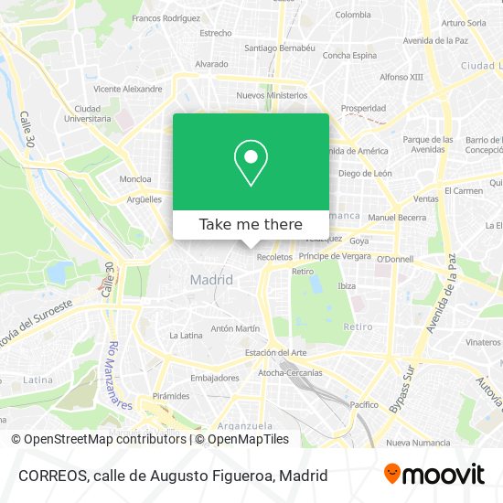 mapa CORREOS, calle de Augusto Figueroa