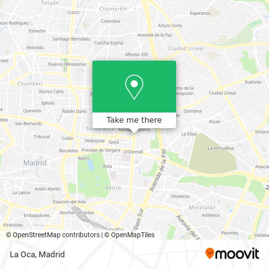 How to get to La Oca in Madrid by Bus, Metro or Train?