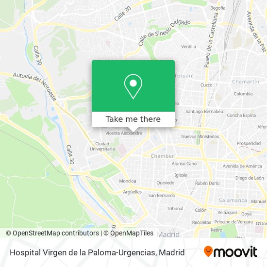 Hospital Virgen de la Paloma-Urgencias map