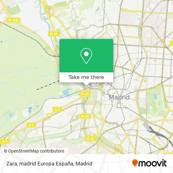 mapa Zara, madrid Europa España