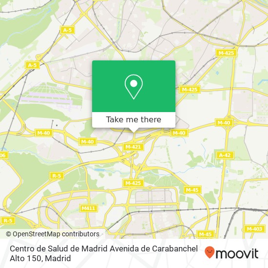 Centro de Salud de Madrid Avenida de Carabanchel Alto 150 map