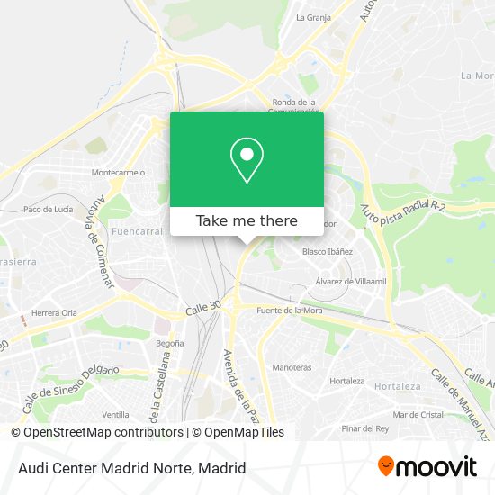 mapa Audi Center Madrid Norte