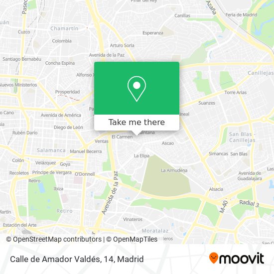mapa Calle de Amador Valdés, 14