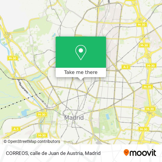 mapa CORREOS, calle de Juan de Austria