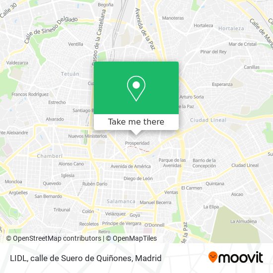 mapa LIDL, calle de Suero de Quiñones