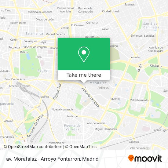 av. Moratalaz - Arroyo Fontarron map