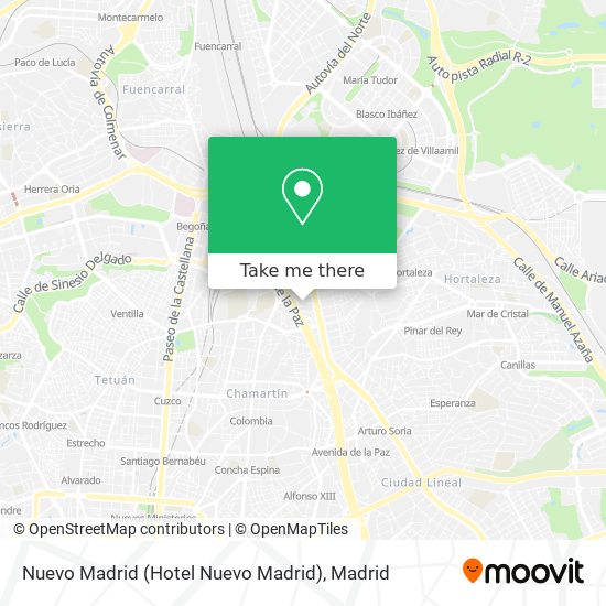 mapa Nuevo Madrid (Hotel Nuevo Madrid)