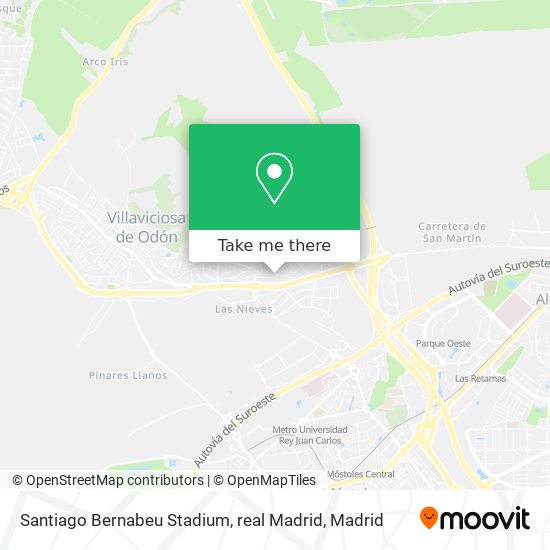 Santiago Bernabeu Stadium, real Madrid map