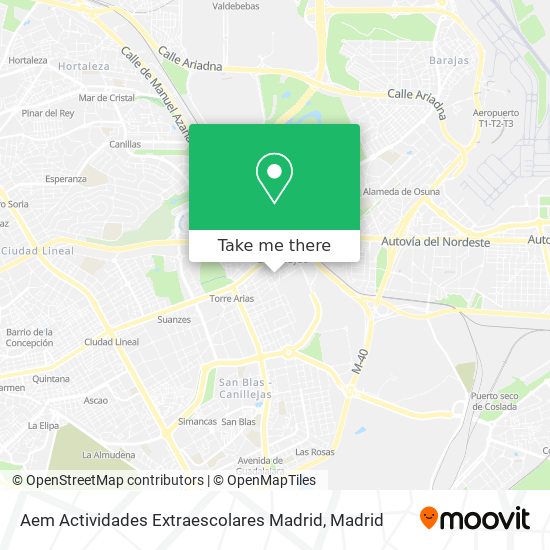 mapa Aem Actividades Extraescolares Madrid