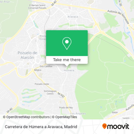 Carretera de Húmera a Aravaca map