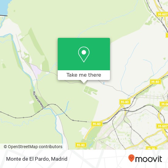 Monte de El Pardo map