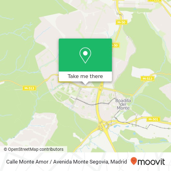 mapa Calle Monte Amor / Avenida Monte Segovia