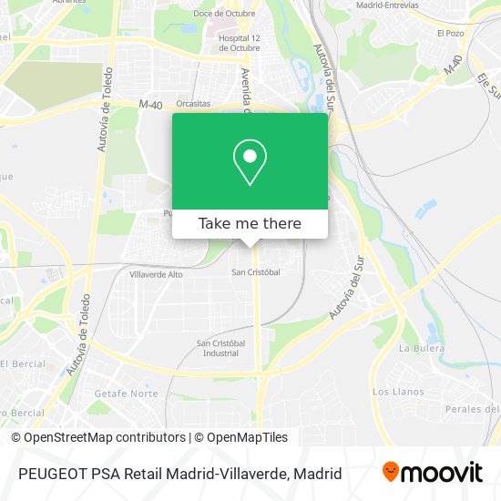 PEUGEOT PSA Retail Madrid-Villaverde map