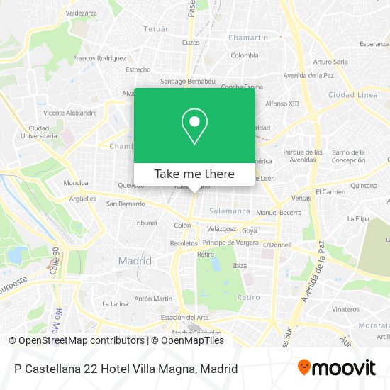 P Castellana 22 Hotel Villa Magna map