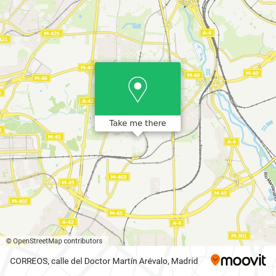 mapa CORREOS, calle del Doctor Martín Arévalo