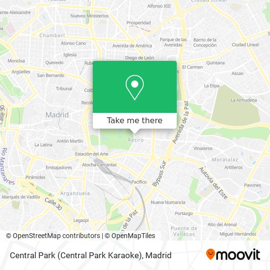 mapa Central Park (Central Park Karaoke)