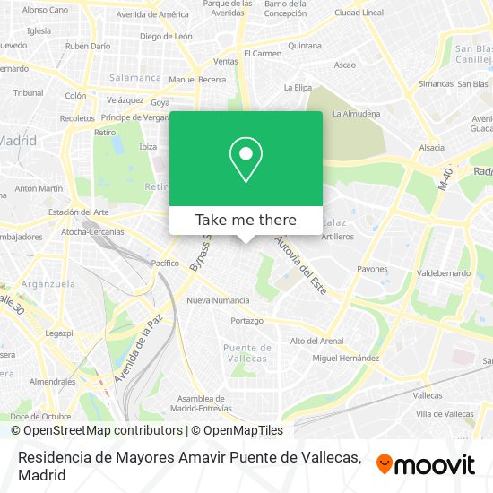 Residencia de Mayores Amavir Puente de Vallecas map