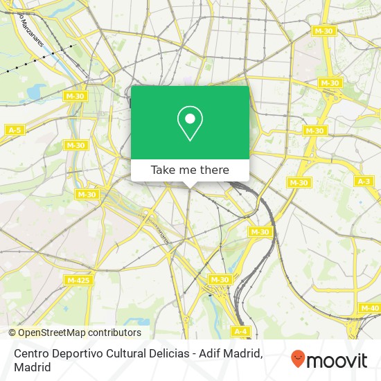 Centro Deportivo Cultural Delicias - Adif Madrid map