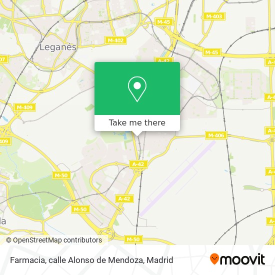 mapa Farmacia, calle Alonso de Mendoza