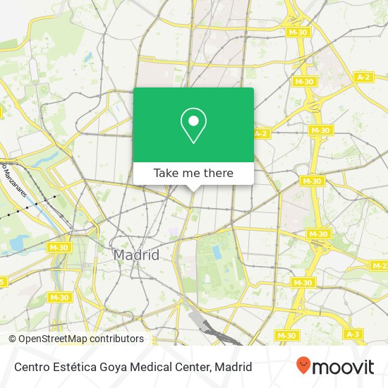 mapa Centro Estética Goya Medical Center