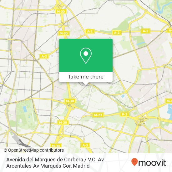 mapa Avenida del Marqués de Corbera / V.C. Av Arcentales-Av Marqués Cor