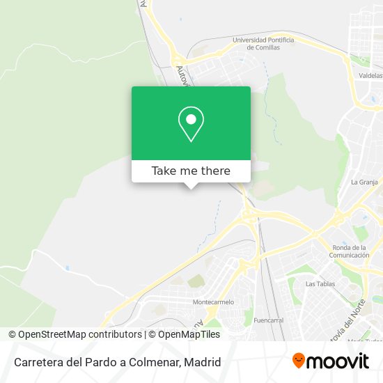 Carretera del Pardo a Colmenar map