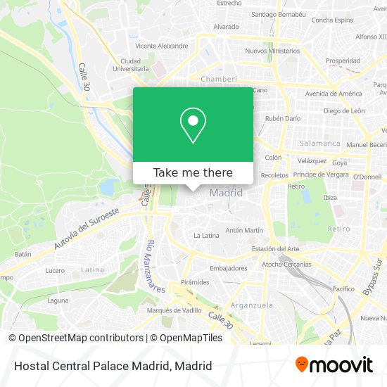 Hostal Central Palace Madrid map