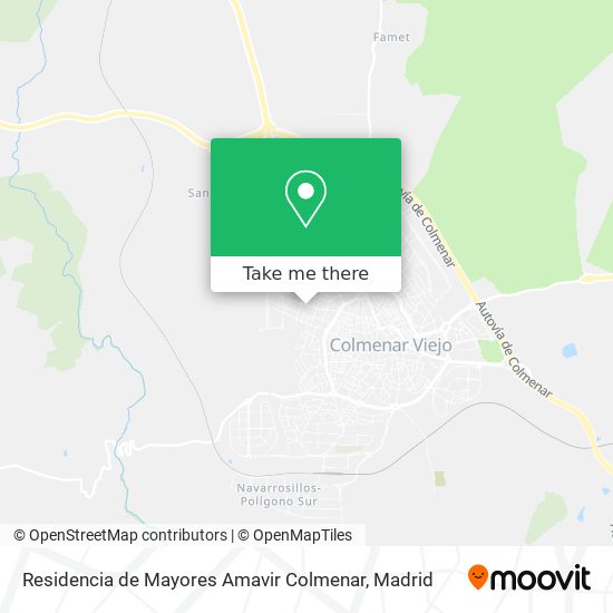 mapa Residencia de Mayores Amavir Colmenar