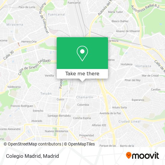 Colegio Madrid map