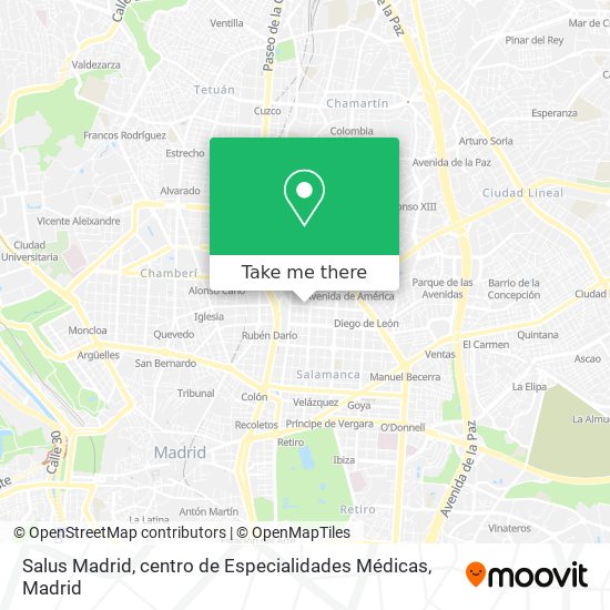Salus Madrid, centro de Especialidades Médicas map