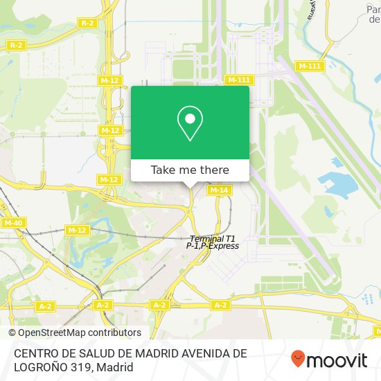 CENTRO DE SALUD DE MADRID AVENIDA DE LOGROÑO 319 map