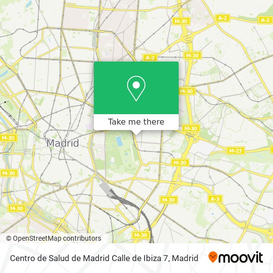 Centro de Salud de Madrid Calle de Ibiza 7 map