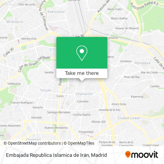mapa Embajada Republica Islamica de Irán