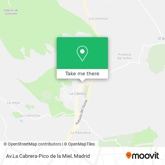 Av.La Cabrera-Pico de la Miel map