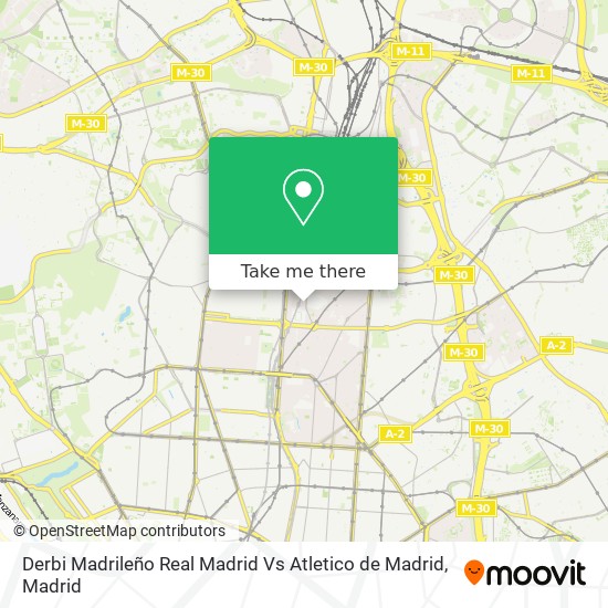 mapa Derbi Madrileño Real Madrid Vs Atletico de Madrid